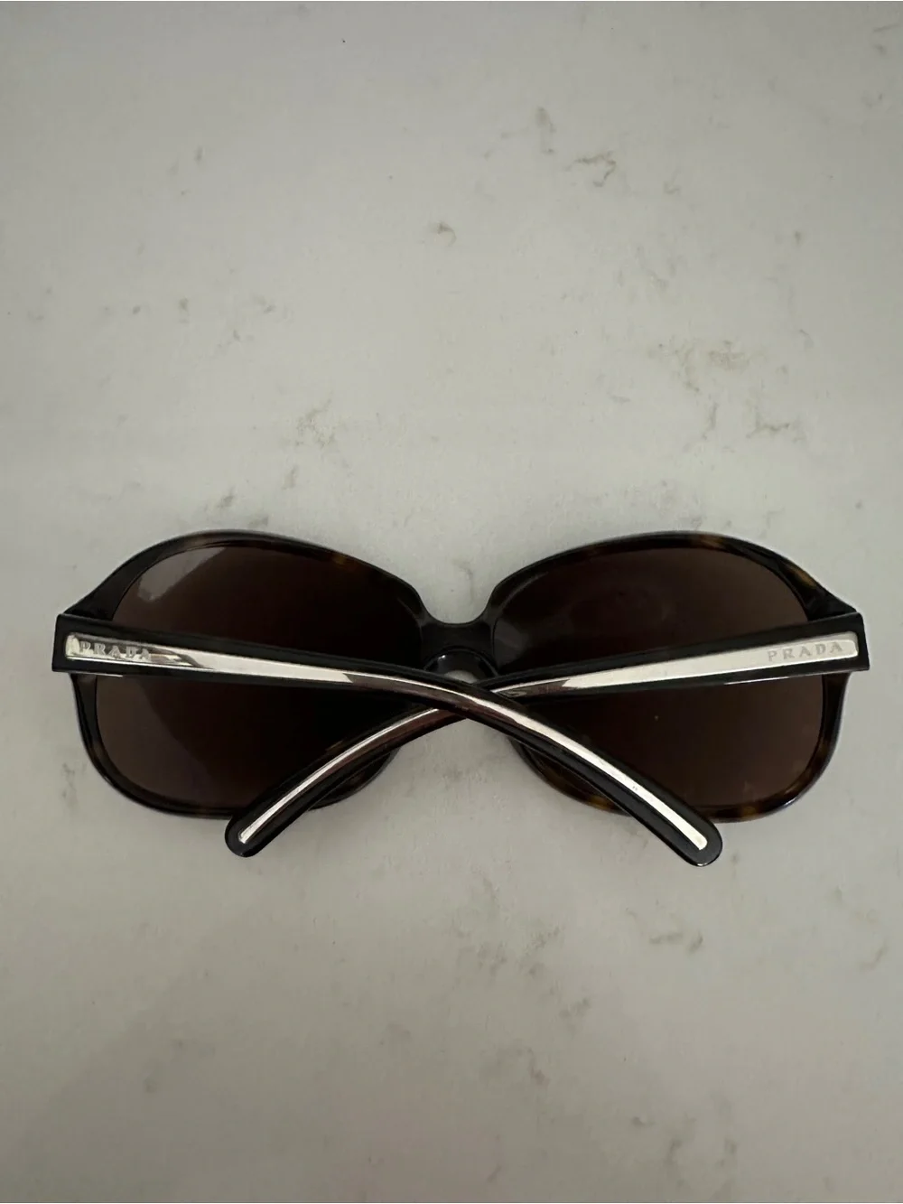 Prada SPR21I Women's Oversized Havana Brown Tortoise Sunglasses
